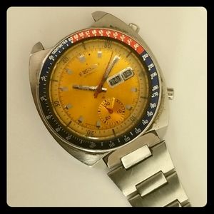 Seiko gold face working/  tachymeter,